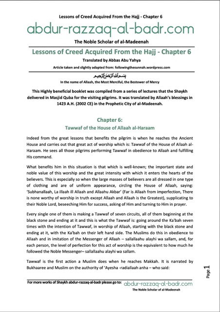 Tawwaf of the House of Allaah al-Haraam