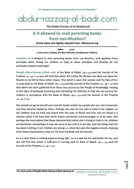 Is it allowed to read parenting books from non-Muslims